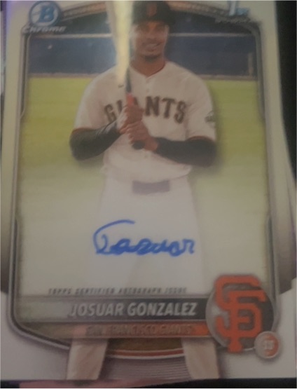 2025 Bowman Chrome Prospect Auto Josuar Gonzalez #CPA-JD — front