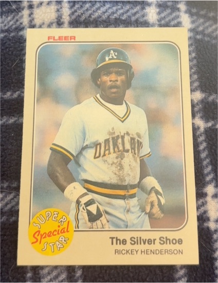 1983 Fleer #639 Rickey Henderson The Silver Shoe — front
