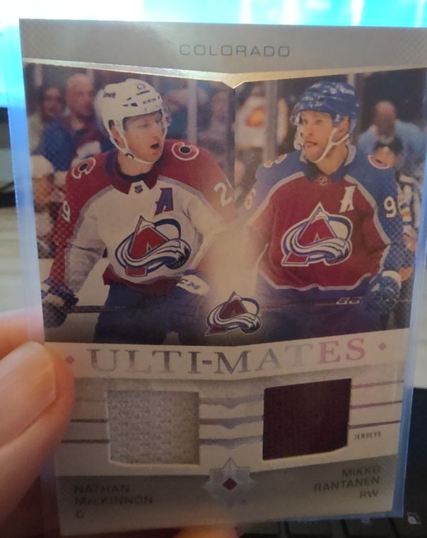 2024-25 Upper Deck Ultimate Collection Ulti-Mates Nathan MacKinnon & Mikko Rantanen — front