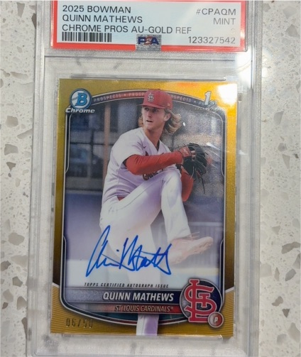 2025 Bowman Chrome Prospect Autographs #CPA-QM Quinn Mathews — front