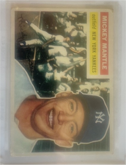 1956 Topps #135 Mickey Mantle Gray Back — front