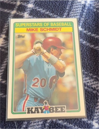 1988 Topps Kay-Bee Superstars of Baseball #27 Mike Schmidt — front