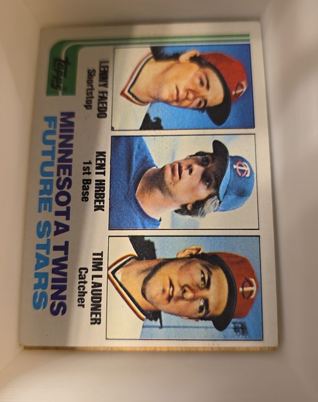 1982 Topps #766 Kent Hrbek, Tim Laudner, Lenny Faedo — front