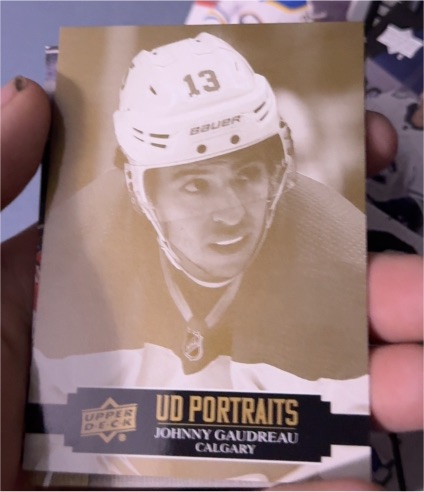 2021-22 Upper Deck UD Portraits #P-14 Johnny Gaudreau — front
