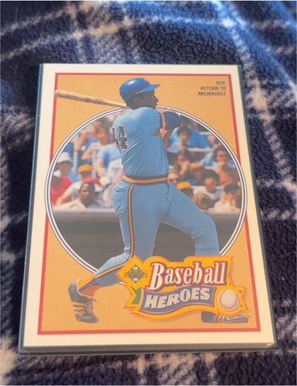 1991 Upper Deck #24 Baseball Heroes Hank Aaron Milwaukee Brewers — front