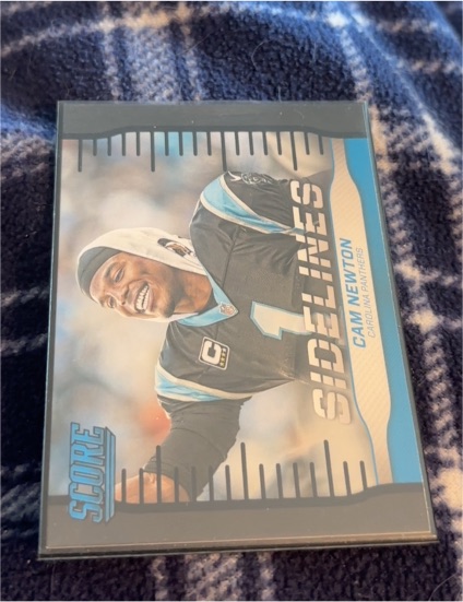2016 Score Sidelines #22 Cam Newton — front