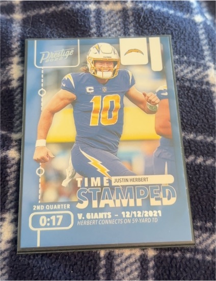 2022 Panini Prestige Time Stamped #TS-6 Justin Herbert — front