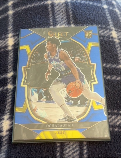2022-23 Panini Select #96 Ochai Agbaji Concourse Blue RC Rookie — front
