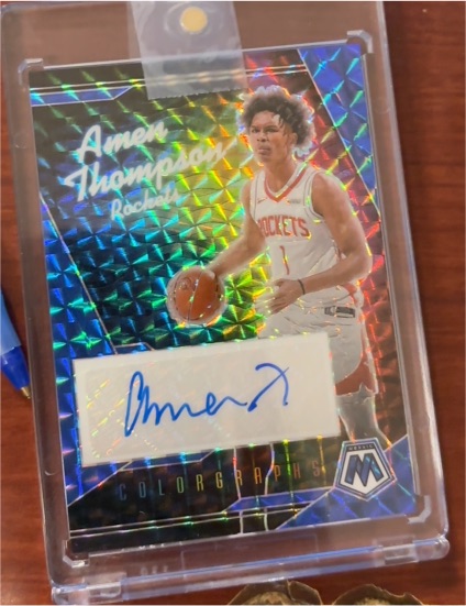 2024-25 Panini Mosaic #COL-AMN Amen Thompson Colorgraphs Silver Prizm Auto — front
