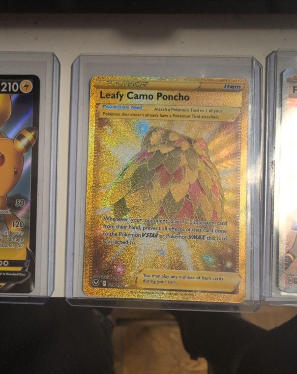 2022 Pokémon TCG Silver Tempest #214 Leafy Camo Poncho — front