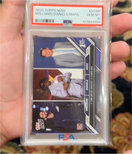 2024 Topps Now #DTRIP Caleb Williams/Jayden Daniels/Drake Maye — front