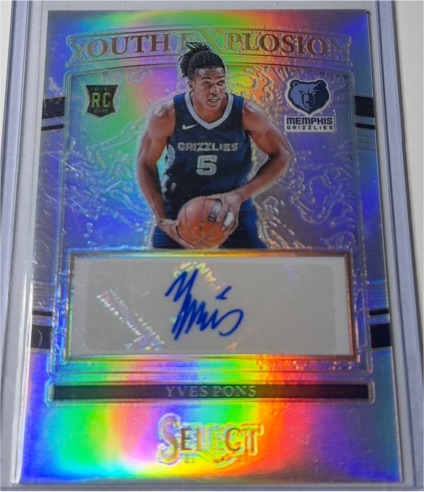 2021-22 Panini Select #YE-YPN Yves Pons Youth Explosion Silver Prizm Rookie Auto — front