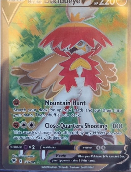 2022 Pokemon Astral Radiance #173 Hisuian Decidueye V — front