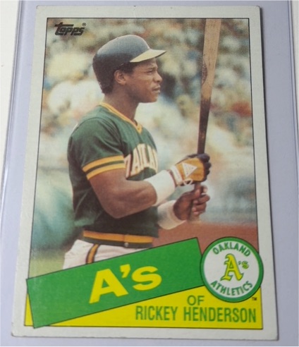 1985 Topps #115 Rickey Henderson — front