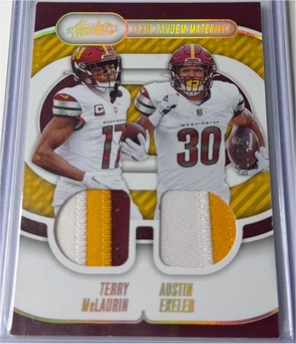 2024 Panini Absolute Team Tandem Materials #TTM-WAE Terry McLaurin Austin Ekeler — front