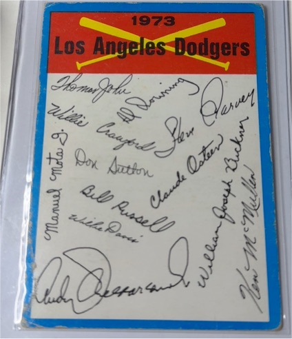 1973 Topps Los Angeles Dodgers Blue Team Checklist — front