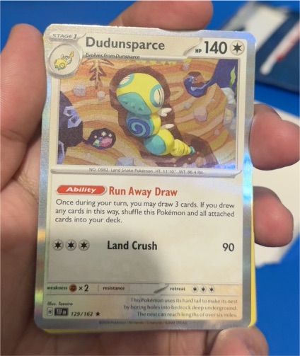 2024 Pokémon TCG Scarlet & Violet Temporal Forces #129 Dudunsparce — front