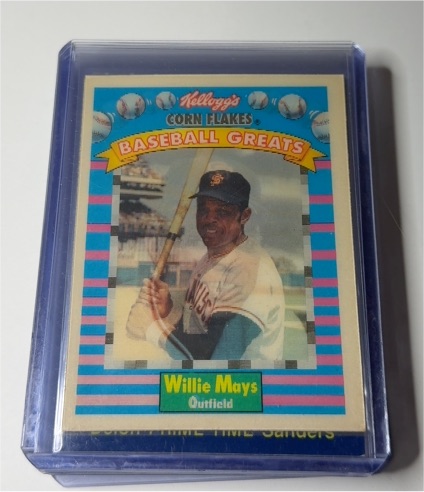 1991 Kellogg's Corn Flakes Baseball Greats #3 Willie Mays — front