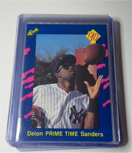 1990 Classic Blue #21 Deion Sanders — front