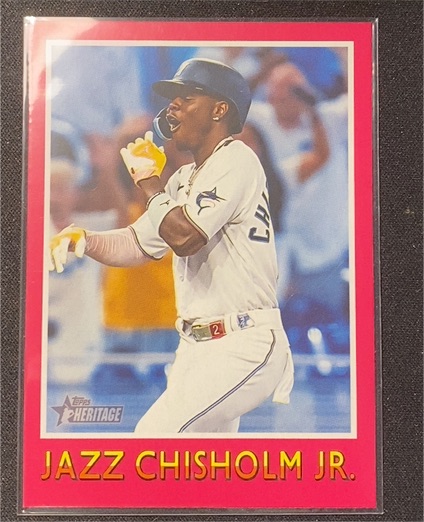 2024 Topps Heritage #75BS-13 Jazz Chisholm Jr. — front