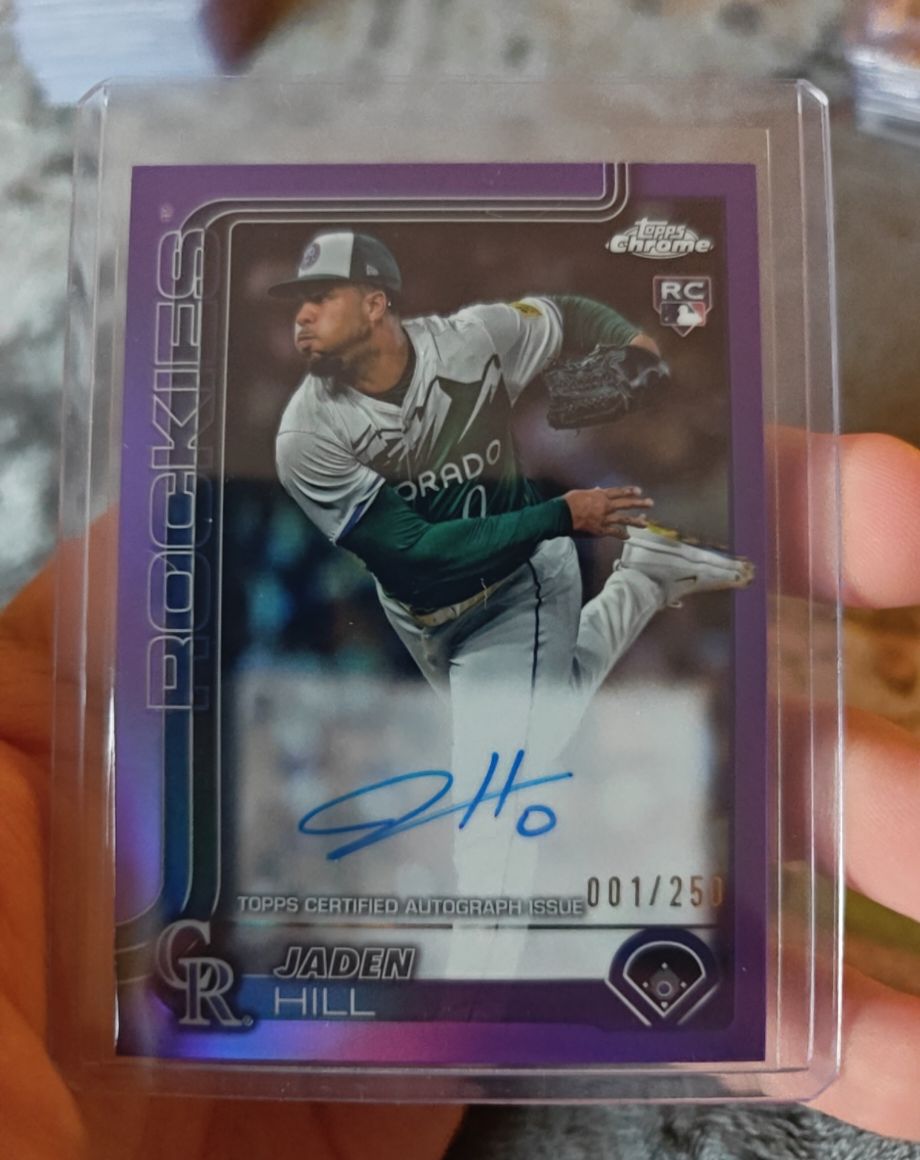2025 Topps Chrome #RA-JH Jaden Hill Rookie Auto — front