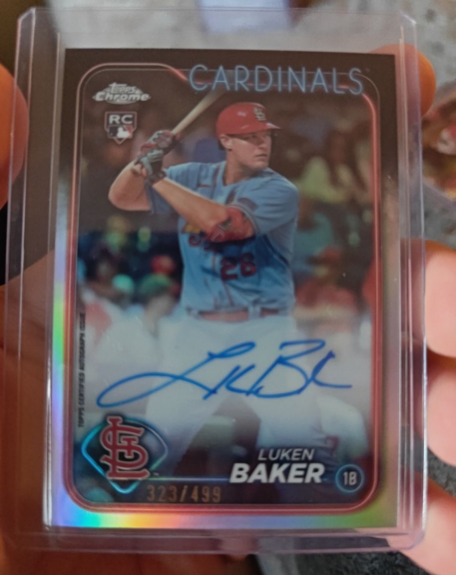 2024 Topps Chrome #RA-LB Luken Baker Rookie Autographs — front