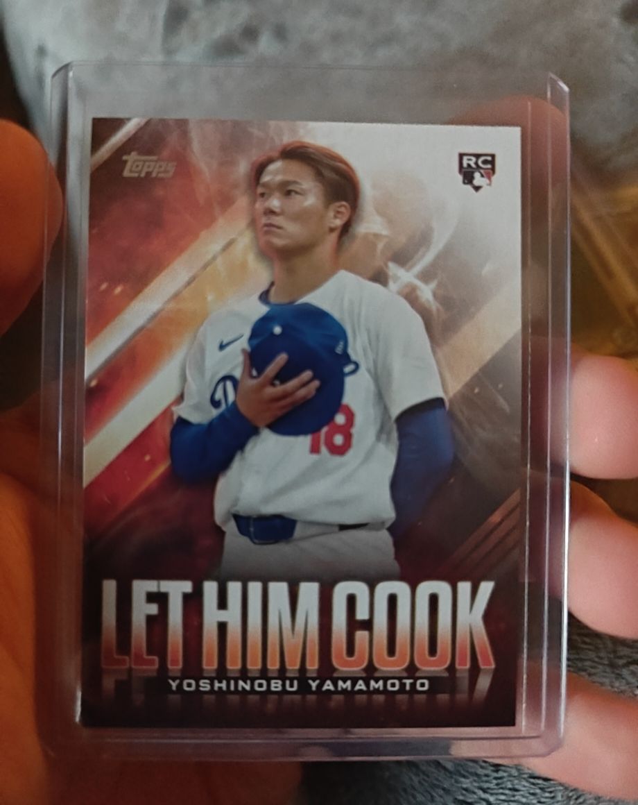 2024 Topps Update #LHC-15 Yoshinobu Yamamoto Let Him Cook Rookie Card — front