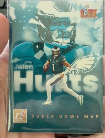 2025 Donruss #1 Jalen Hurts Super Bowl MVP Insert — front
