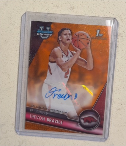2023-24 Bowman Chrome University #BCPA-TB Trevon Brazile — front