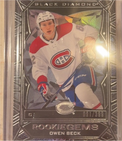 2023-24 Upper Deck Black Diamond #RG-OB Owen Beck Rookie Gems — front