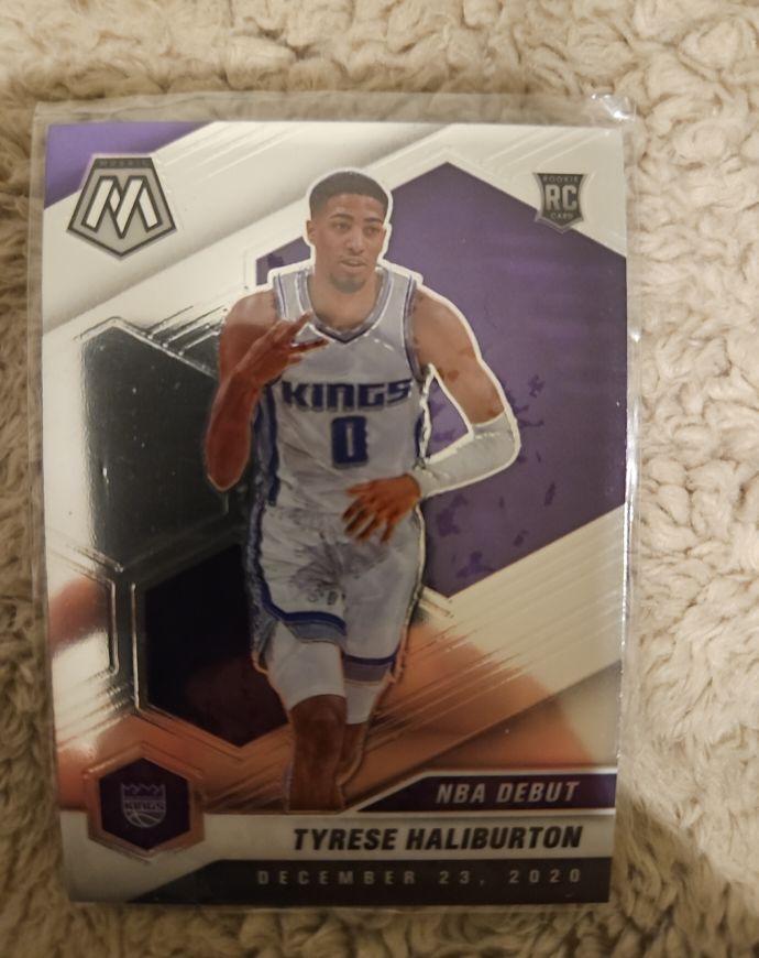 2020-21 Panini Mosaic #264 Tyrese Haliburton NBA Debut Rookie Card — front