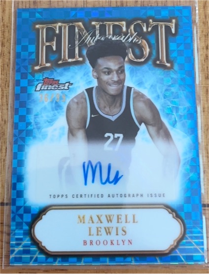 2024-25 Topps Finest #FA-ML Maxwell Lewis Finest Autographs Blue Geometric — front