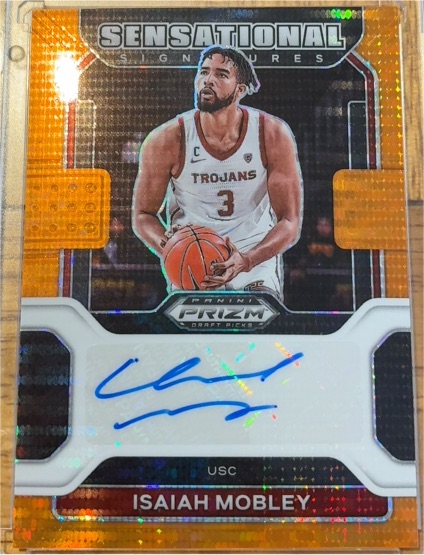 2022-23 Panini Prizm Draft Picks Sensational Signatures Orange Pulsar #SS-IM Isaiah Mobley — front