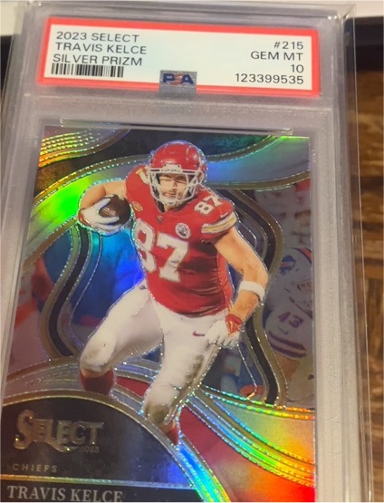2023 Panini Select #215 Travis Kelce Silver Prizm — front