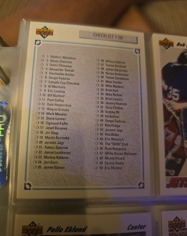 1991-92 Upper Deck #Checklist 1-50 — front