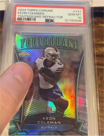 2024 Topps Chrome #Y21 Keon Coleman Youthquake Refractor — front