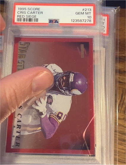 1995 Score #213 Cris Carter Red Siege — front