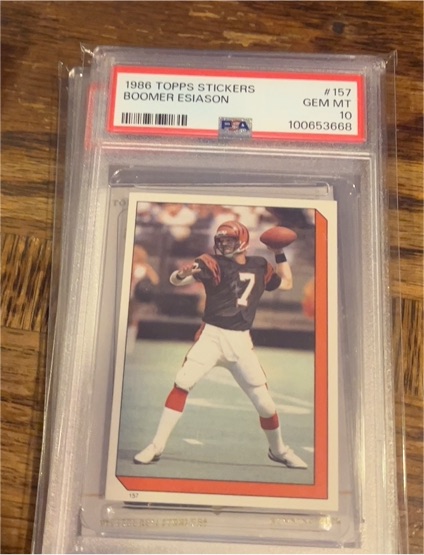 1986 Topps Stickers #157 Boomer Esiason — front