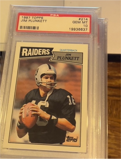 1987 Topps #214 Jim Plunkett — front