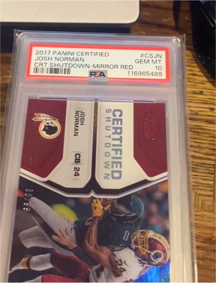 2017 Panini Certified #CSJN Josh Norman Certified Shutdown Mirror Red — front