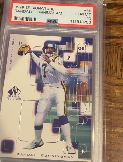 1999 Upper Deck SP Signature #65 Randall Cunningham — front