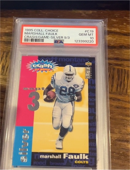 1995 Collector's Choice #C19 Marshall Faulk Crash/Game Silver — front