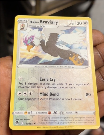2022 Pokémon TCG Silver Tempest #149 Hisuian Braviary — front