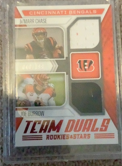 2021 Panini Rookies & Stars Team Duals #TD Ja'Marr Chase Joe Burrow — front