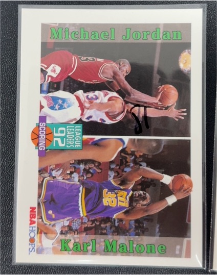1992-93 Hoops #320 Michael Jordan / Karl Malone — front