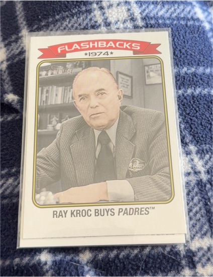 2023 Topps Heritage News Flashbacks #NF-4 Ray Kroc Buys Padres — front
