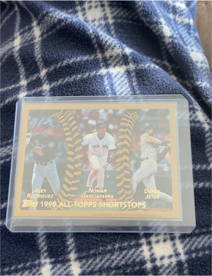 1999 Topps #452 Alex Rodriguez, Nomar Garciaparra, Derek Jeter — front