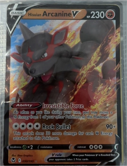 2022 Pokémon TCG Silver Tempest #090 Hisuian Arcanine V — front