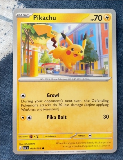 2024 Pokémon Paldean Fates #018 Pikachu — front