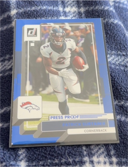 2022 Donruss #270 Patrick Surtain II Blue Press Proof — front